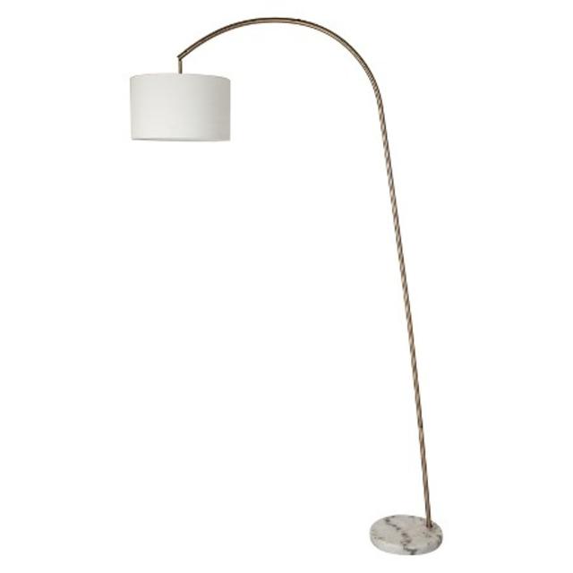 Shaded Arc Floor Lamp with Marble Base - Brass - Threshold™