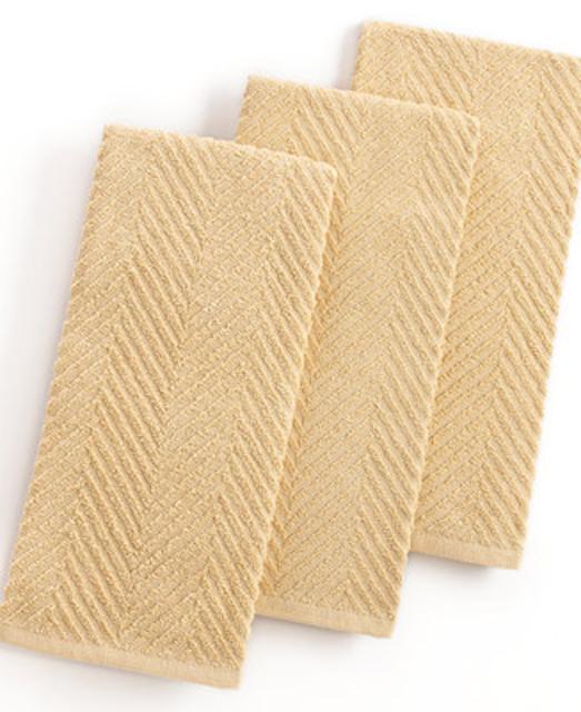 Martha Stewart Collection Taupe Kitchen Towels, Set of 3