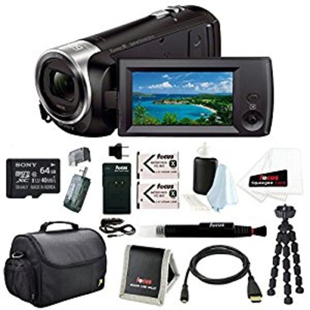Sony HD Video Recording HDRCX405 HDR-CX405/B Handycam Camcorder (Black) + Son...
