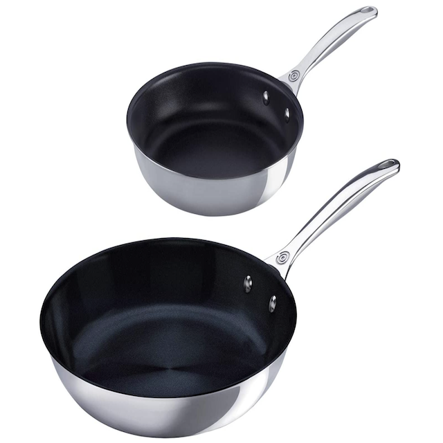 Le Creuset Tri-Ply Stainless Steel 2 pc. Nonstick Fry Pan Set (8" Fry Pan & 10" Fry Pan)