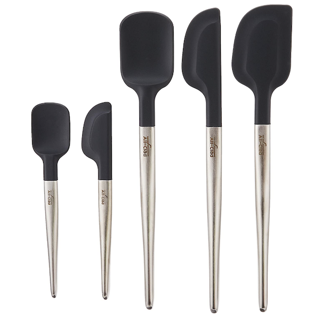 All-Clad Specialty Silicone and Stainless Steel Kitchen Gadgets 5 Piece Pots and Pans, Stainless Steel and Black
