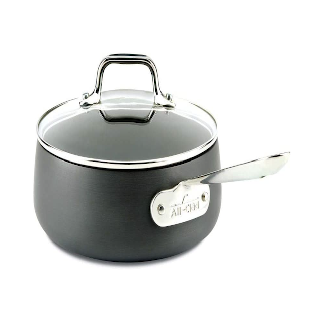 All-Clad Hard Anodized Nonstick Sauce Pan Cookware, 2.5-Quart, Black