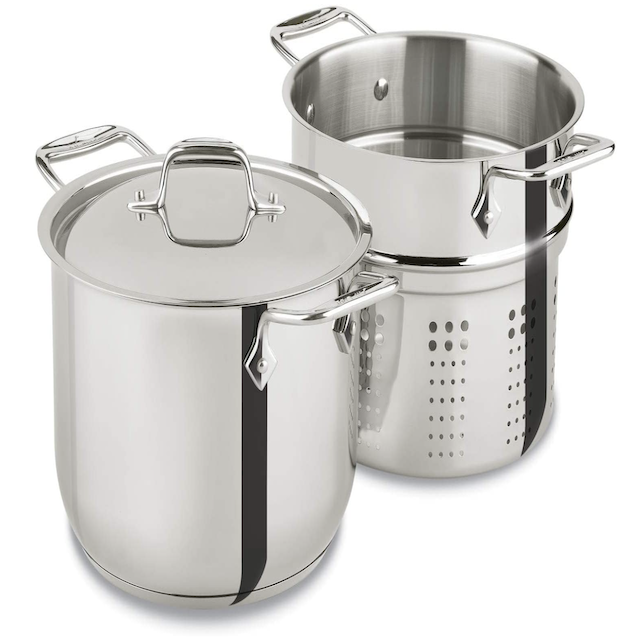 All-Clad Specialty Stainless Steel 3 Piece Cookware Set with Lid 6 Quart Induction Pots and Pans,Silver