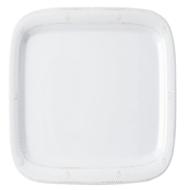 Juliska - Berry & Thread Melamine Tray 16 in. - Whitewash, Melamine Serving Tray - Unbreakable, White Melamine, Decorative Embossed Melamine Tray