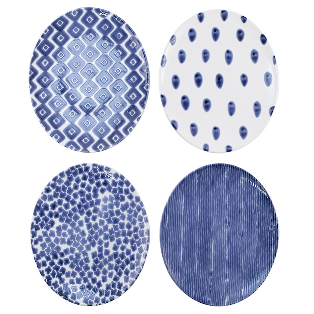 Viva by Vietri Santorini Collection Italian Dinnerware Sets (Dinner Plates, Set of 4)