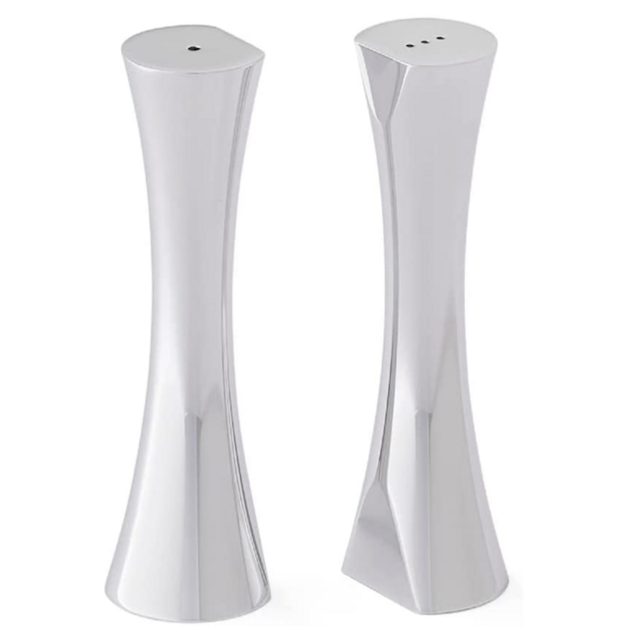 nambe Kissing Salt & Pepper Shakers | 2-Piece Set | Kitchen Tool | Salt Sugar Spice Pepper Seasoning Bottle for Table, RV, Camp, BBQ | 1.5-Ounce | Made of Metal Alloy | Designed by Karim Rashid