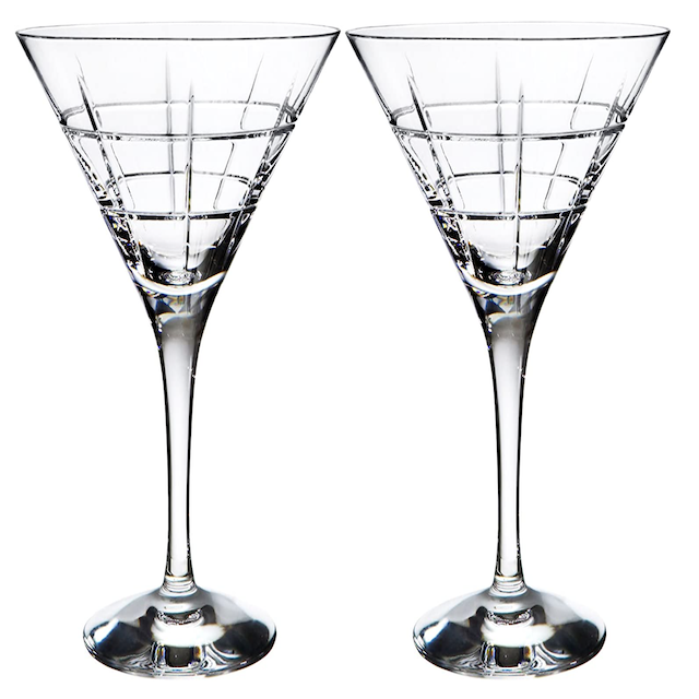Orrefors Street Martini Glass Pair