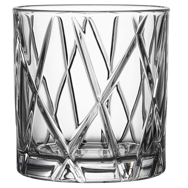 Orrefors City 10.9 Ounce Double Old Fashioned Glass, Set of 4