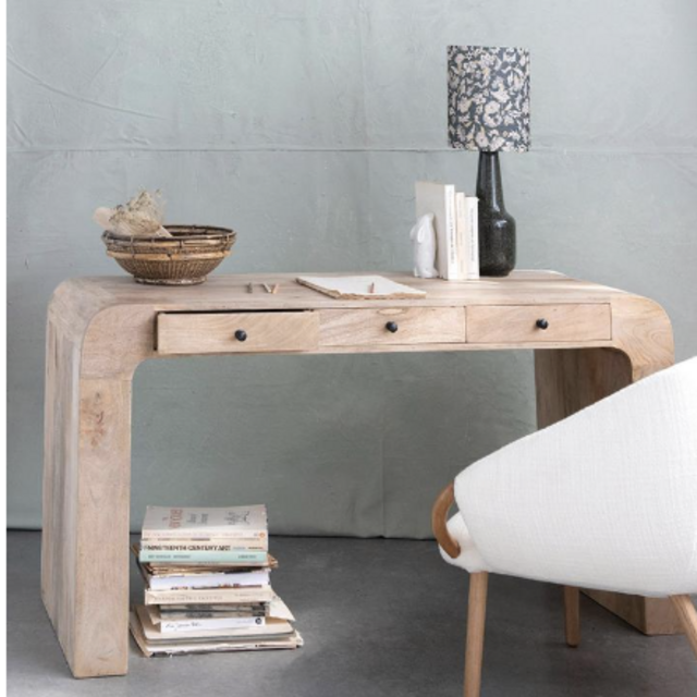 Storied Home 3-Drawer Mango Wood Desk