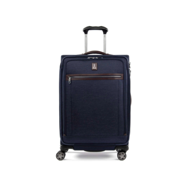 Travelpro Platinum Elite-Softside Expandable Spinner Wheel Luggage, True Navy, Checked-Medium 25-Inch