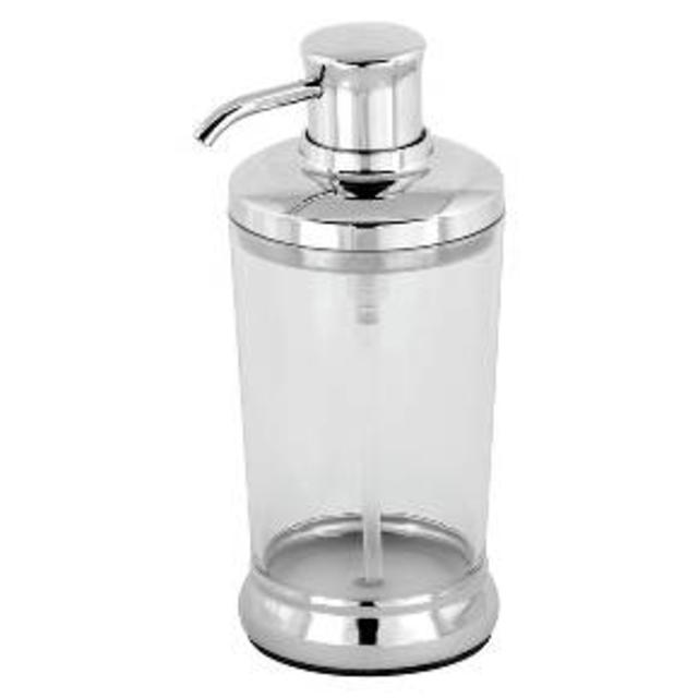 Product description page - InterDesign Gina Tall Soap Pump - Clear/Chrome