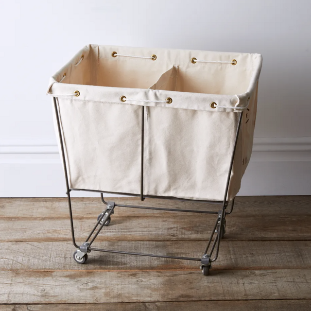 Steele Canvas Elevated Laundry Basket - NATURAL w/ Divider