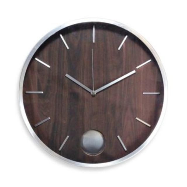 Silver Wall Clock with Pendulum