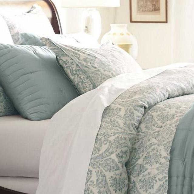 Samantha Damask Duvet Cover & Sham - Blue