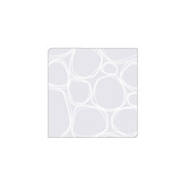 Modern-Twist Coaster Notes Pebbles in White on Clear Base (Set of 4)