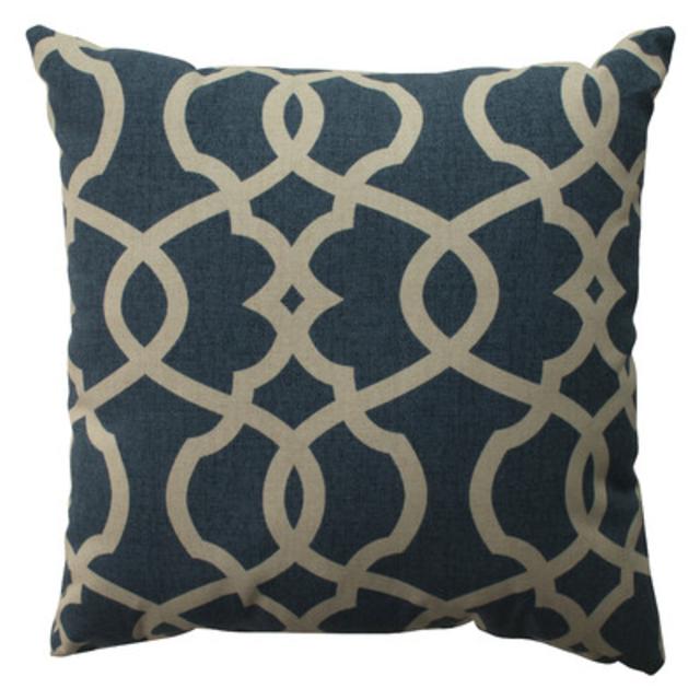Pillow Perfect Lattice Damask Cotton Pillow