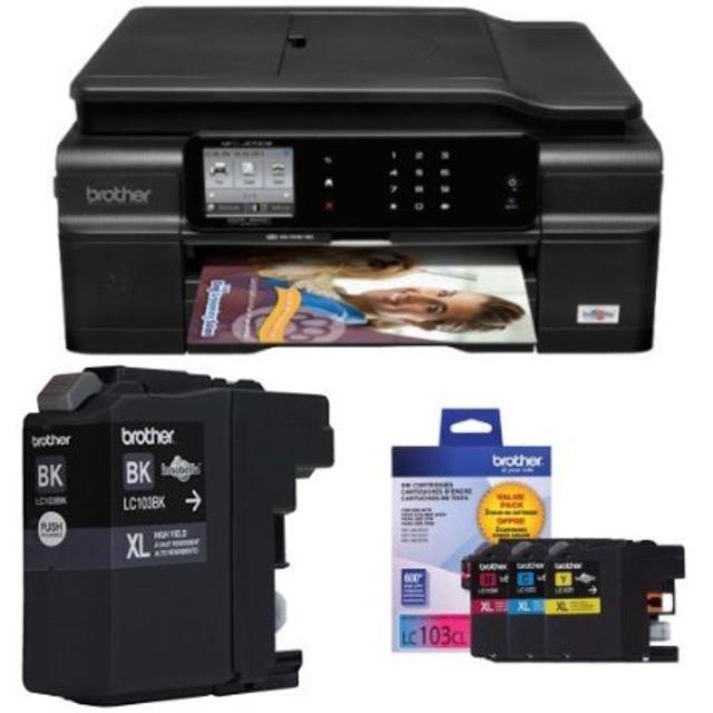 Brother MFCJ870 Wireless Color Inkjet Printer and Color Ink Bundle