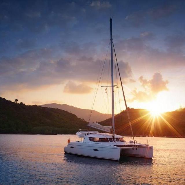 Sunset Catamaran Tour on Our Honeymoon