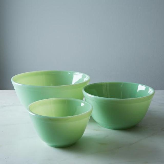 Mosser Glass 3-Piece Mixing Bowl Set - Jadeite