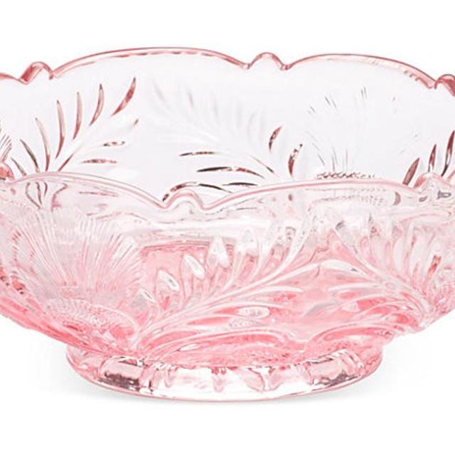 Rose Glass Serving Bowl