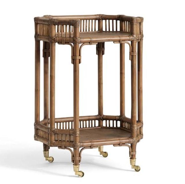 Hailey Rattan Bar Cart, Natural