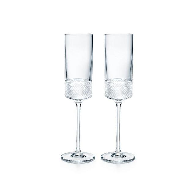 Tiffany Diamond Point Champagne Flute Set