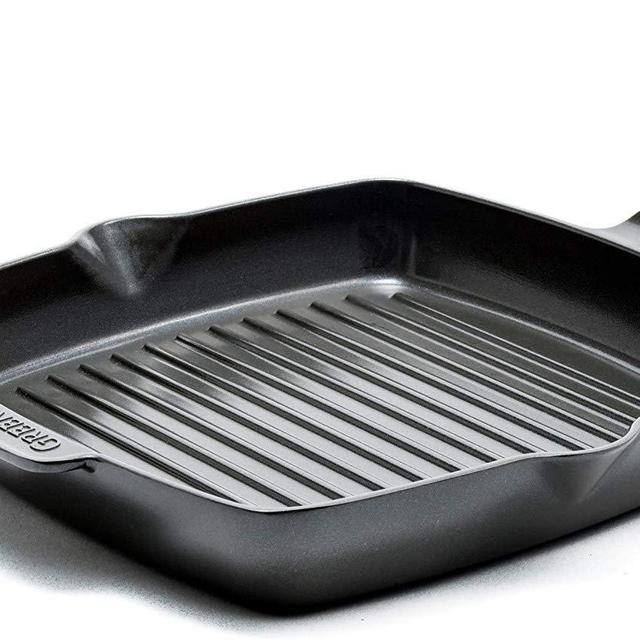 GreenPan CC001931-001 SimmerLite 10'' Grill Pan 11', Slate