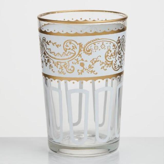 White Moroccan Tea Glasses Set of 6