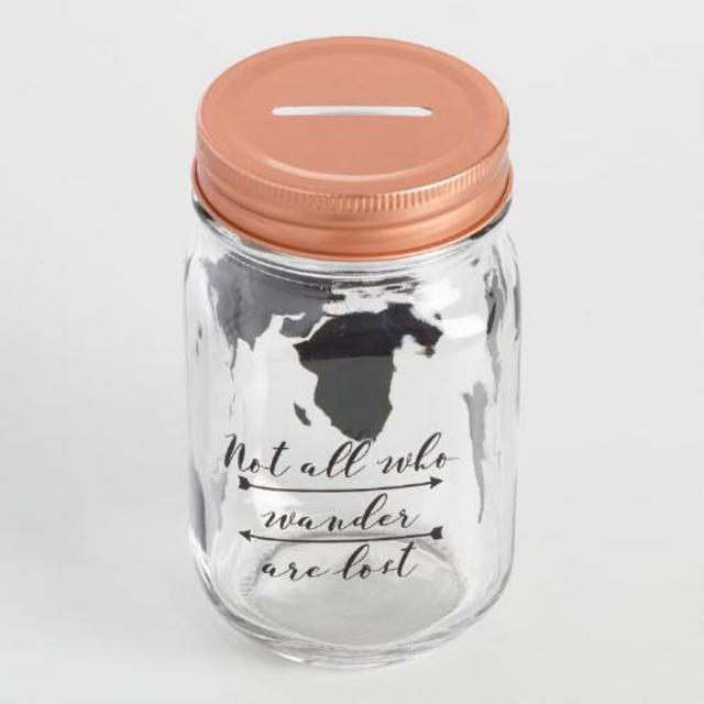 Glass World Map Jar