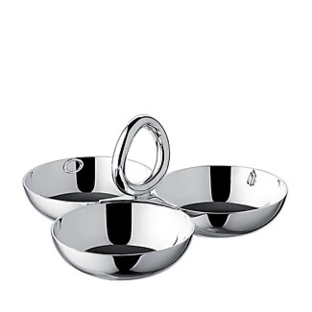 ChristofleVertigo Small 3-Part Silver Appetizer Dish