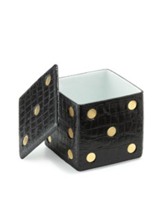 L'ObjetCrocodile-Embossed Dice Decorative Box