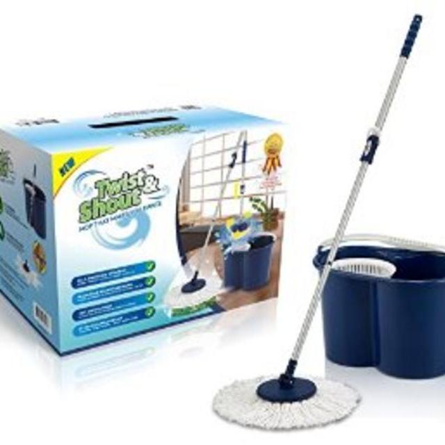 Twist and Shout Mop - Award Winning Newest Version Spin Mop Driven By Hand Push (No Foot Pedal) - Original Inventor - 100% Quality Guarantee