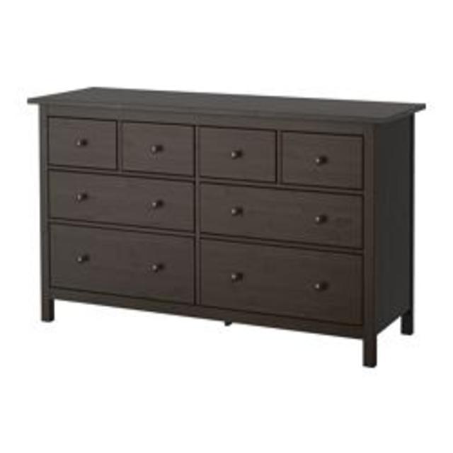 HEMNES 8-drawer dresser, black-brown