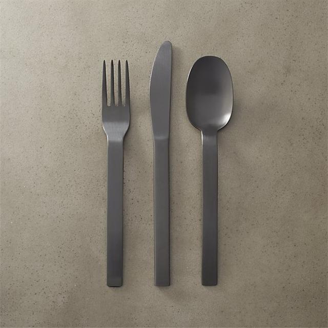 12-piece matte black flatware set