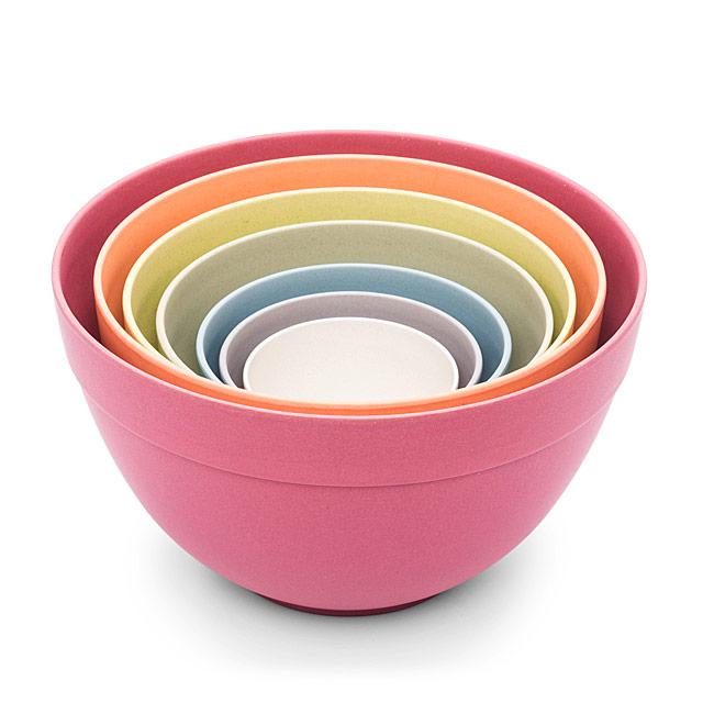 Pastel Bamboo Nesting Bowls - Set of 7