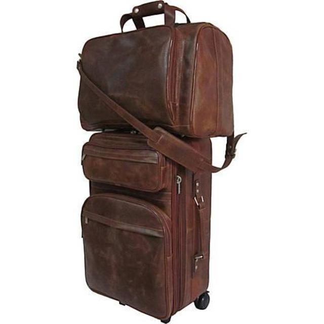 WAXY BROWN AmeriLeather Leather Two Piece Set Traveler