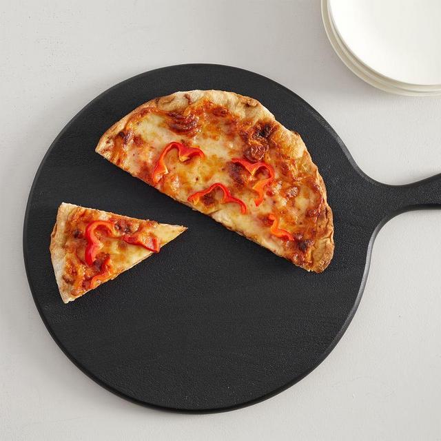 Chateau Handcrafted Acacia Wood Pizza Paddle - Black