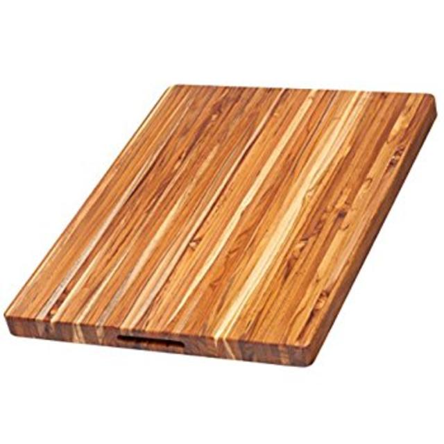 Teak Cutting Board - Rectangle Carving Board With Hand Grip (20 x 15 x 1.5 in.) - By Teakhaus