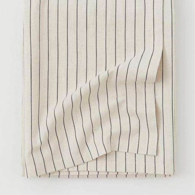 Striped Linen-blend Tablecloth