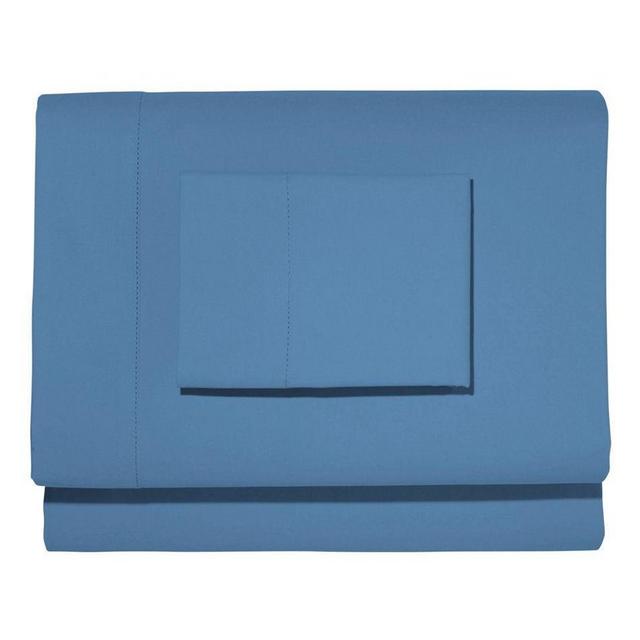 280-Thread-Count Pima Cotton Percale Sheet Set Size Full in Mid-Blue