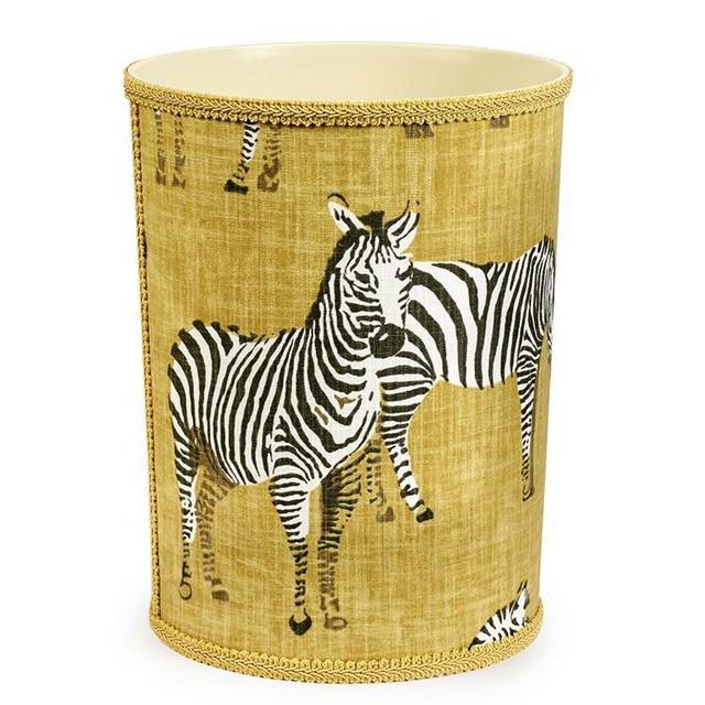 Zebra Gold Wastebasket