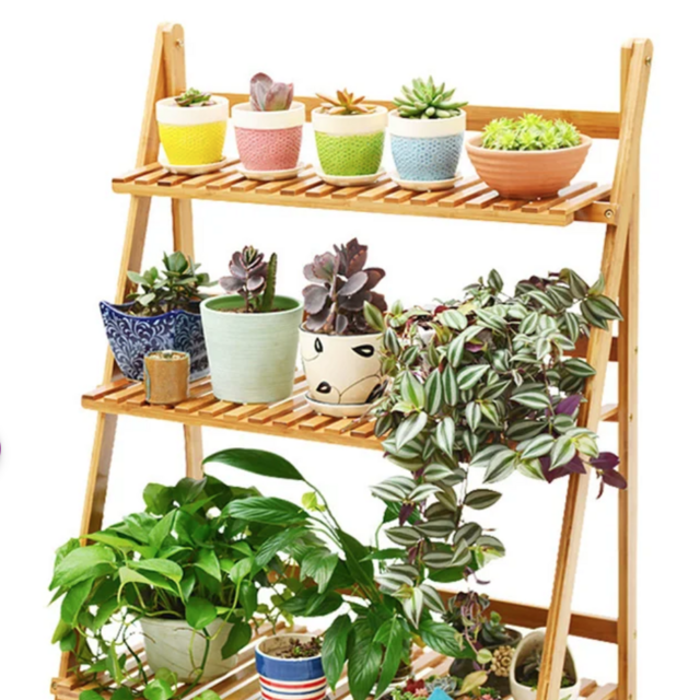 Turnhouse Rectangular Multi-Tiered Solid Wood Plant Stand
