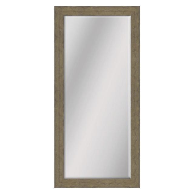 24 X 58-in Wood Grain Oak Beveled Mirror