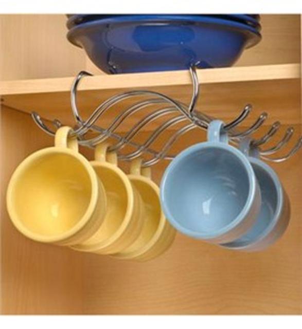 Under The Shelf Steel Cup Holder - Chrome