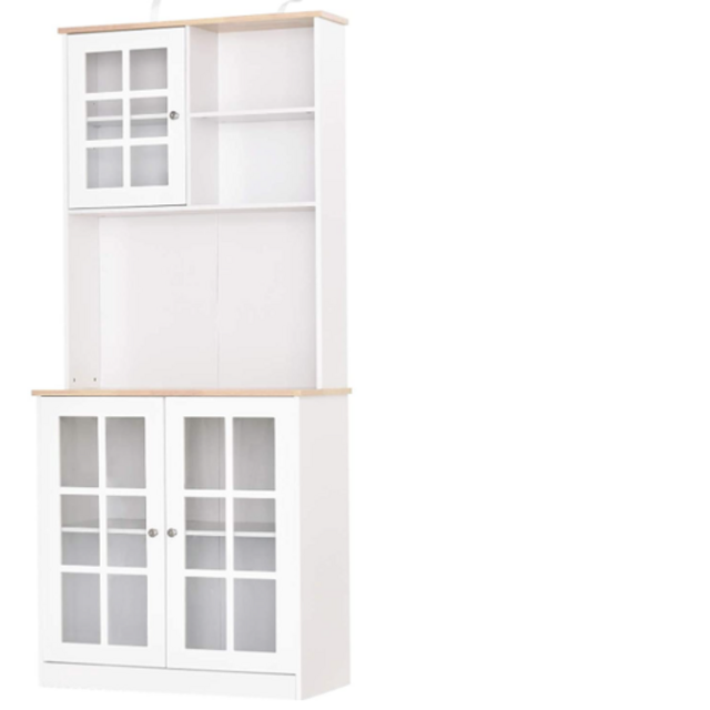 Kitchen Cabinet Pantry with Sleek Minimal Design & Ample Storage Space, White