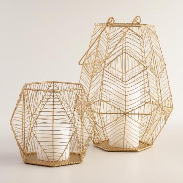 Gold Wire Brielle Hurricane Candleholder