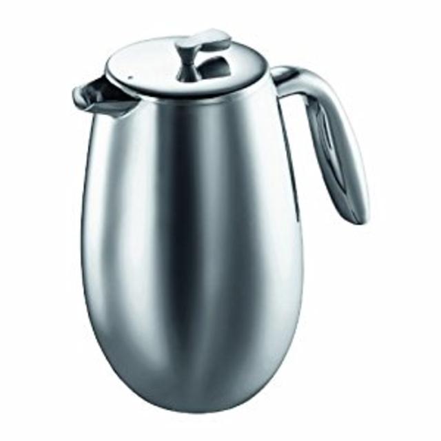 Bodum Columbia Insulated French Press Coffee Maker Pot Plunger 8 Cup 1.0L Polished - Shiny