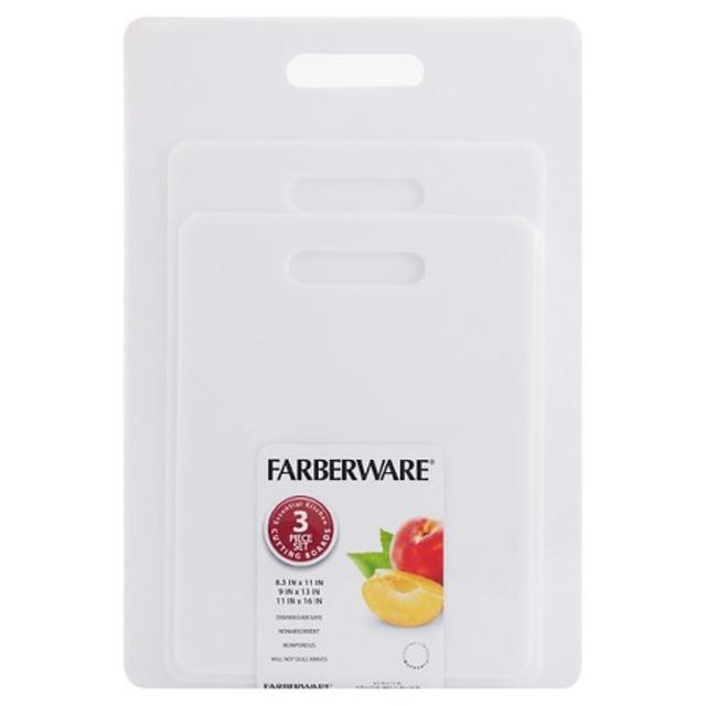 Farberware 3 Piece Essential Poly Cutting Boards White