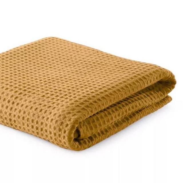 Great Bay Home 100% Cotton Waffle Weave Blanket: Marigold