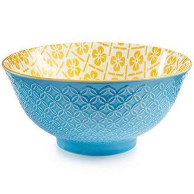 Certified International Chelsea Collection Embossed Blue/Yellow Floral 6.25" Bowl